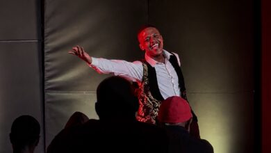 Mava Gqeba performs in Dear Tata... What Makes a Man a Man? during the 2026 National Arts Festival in Makhanda.