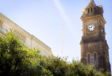 Makhanda City Hall, home to Makana Local Municipality. Official records show the municipality has accumulated nearly R1 billion in unauthorised, irregular and fruitless expenditure over years of repeated audit failures. Photograph: The Baseline