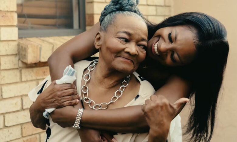 TikTok content creator Karabo Moloi shares a warm embrace with her grandmother, affectionately known as Gogo, whose death she announced in an emotional social media post. Photograph: TikTok/@k_moloi